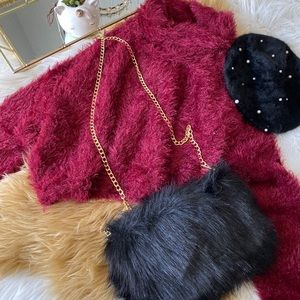 ❤️Burgundy Fuzzy Sweater